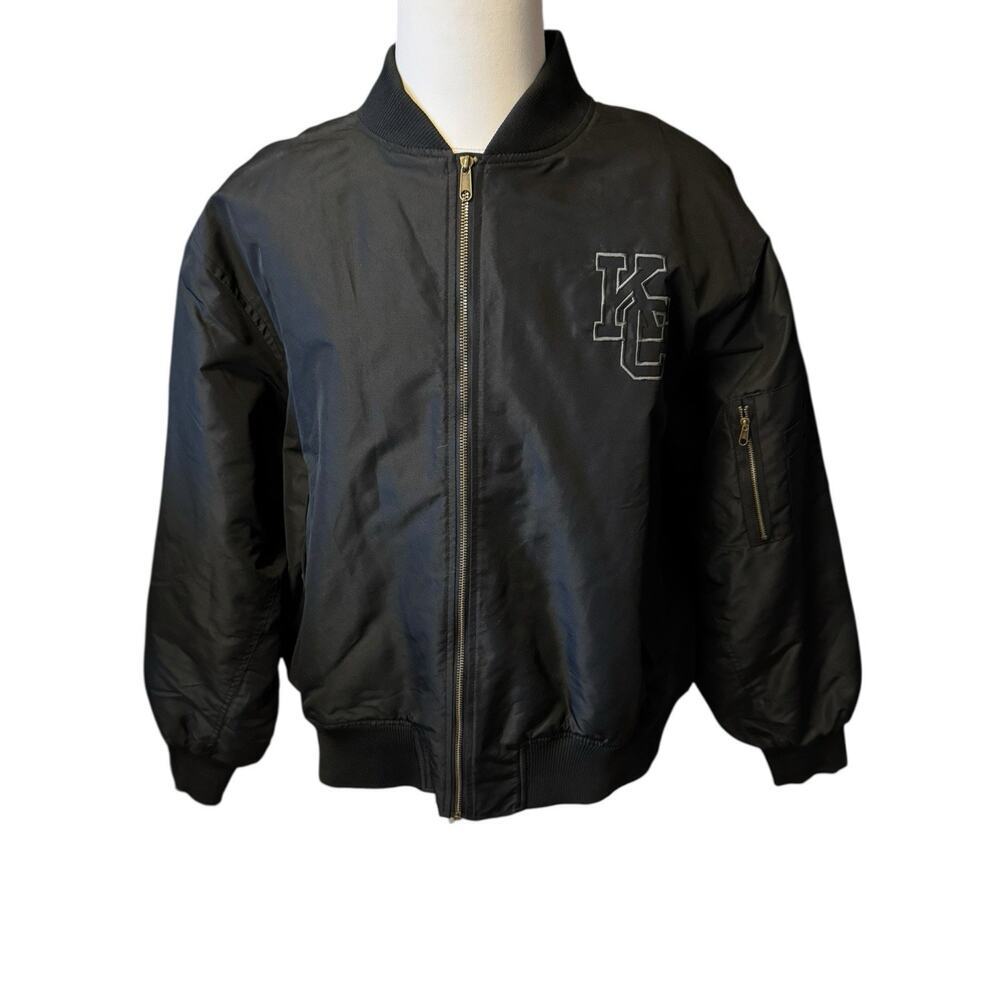 CHERRY CO KC Varsity Bomber Jacket 2XL Black Kansas City Insulated Lining